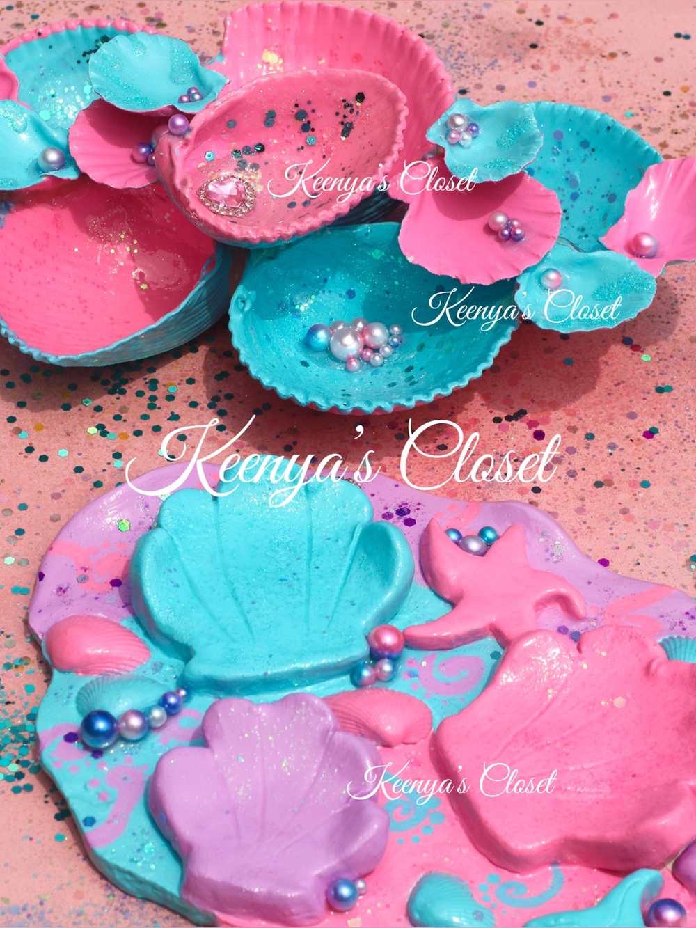 DIY Seashell Jewelry Holder + Seashell Clay Tray Set